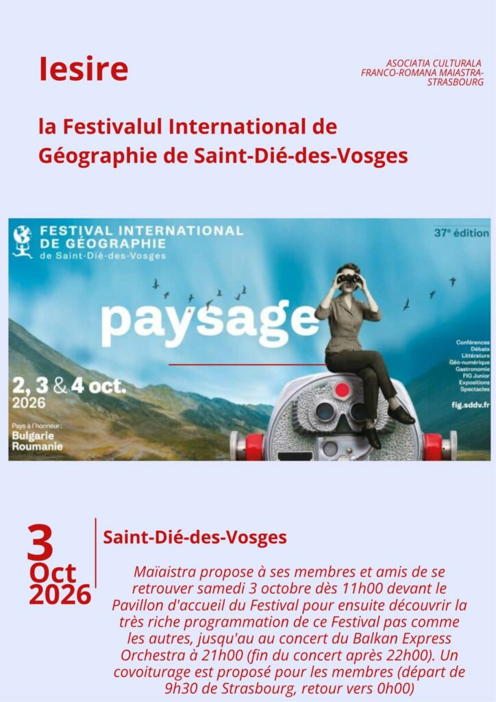 Sortie Maïastra au Festival international de géographie